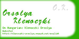 orsolya klenoczki business card